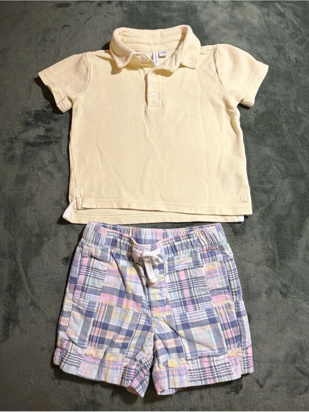 Janie and Jack Cream Knit Polo Top